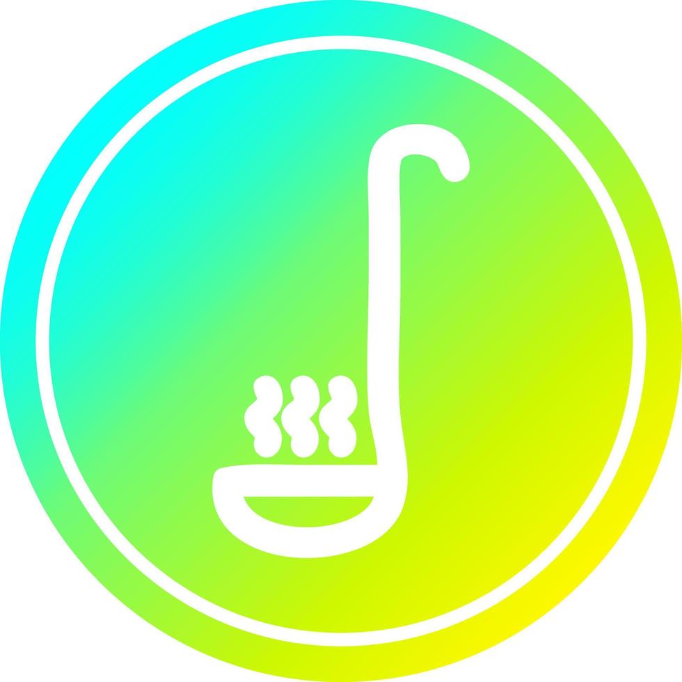 soup ladle circular in cold gradient spectrum vector