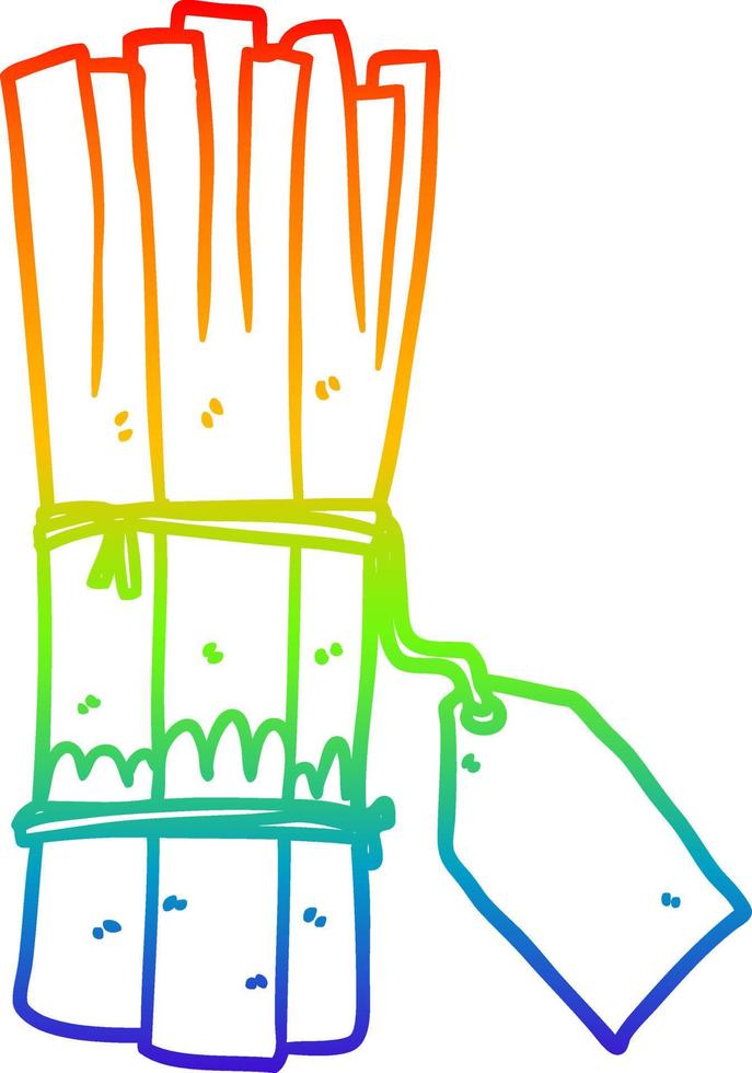 rainbow gradient line drawing organic bunch of leeks vector
