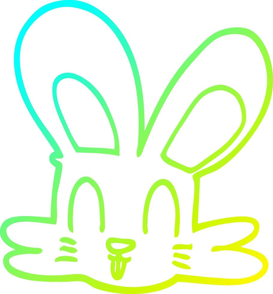 cold gradient line drawing cartoon cute bunny vector