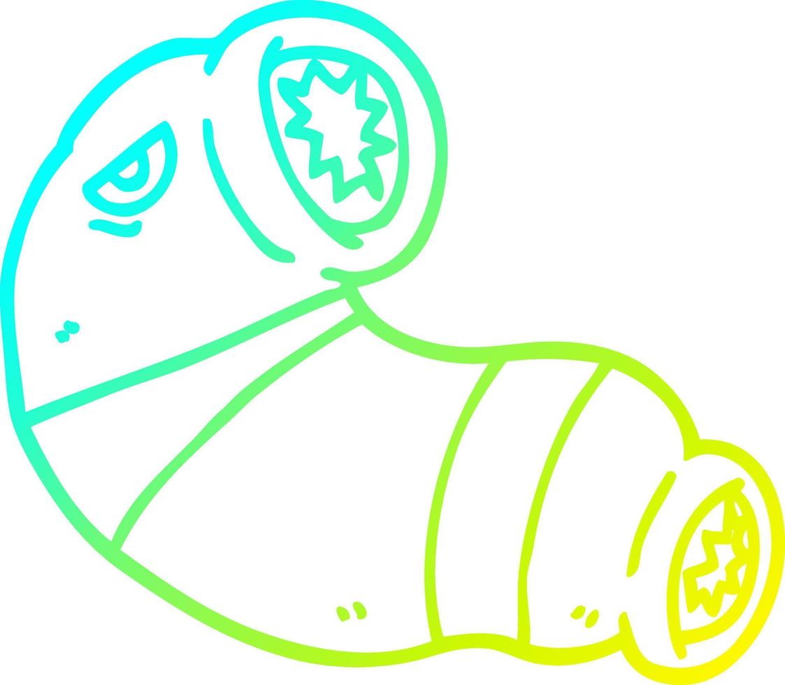 cold gradient line drawing cartoon monster leech vector