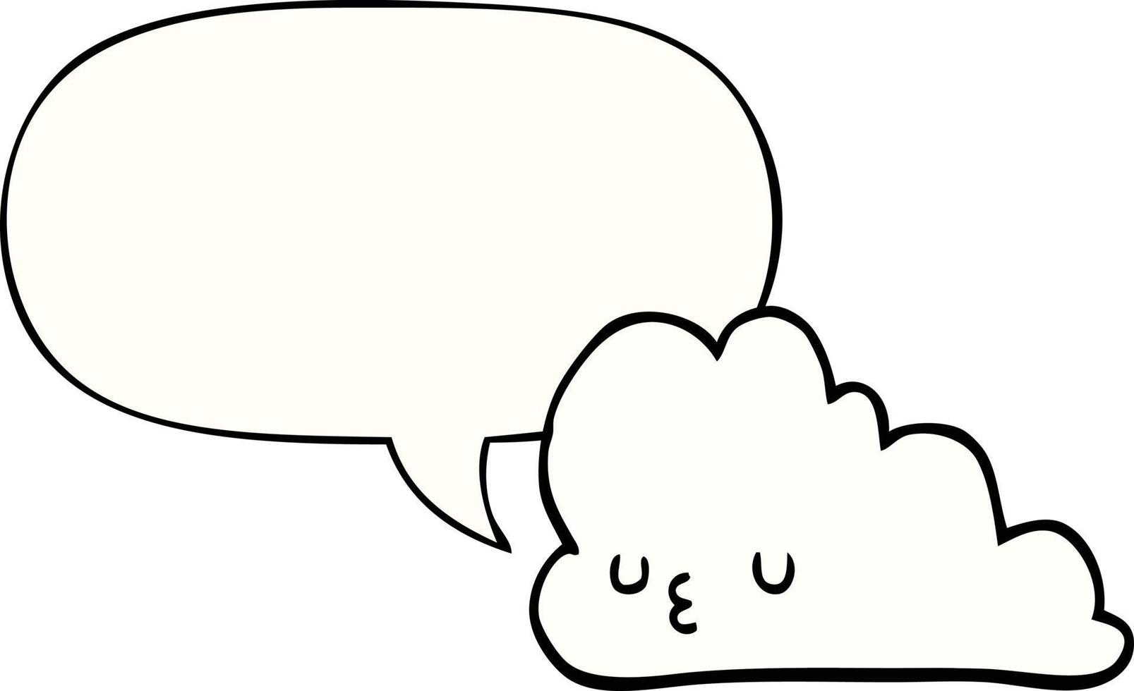 cute cartoon cloud and speech bubble vector