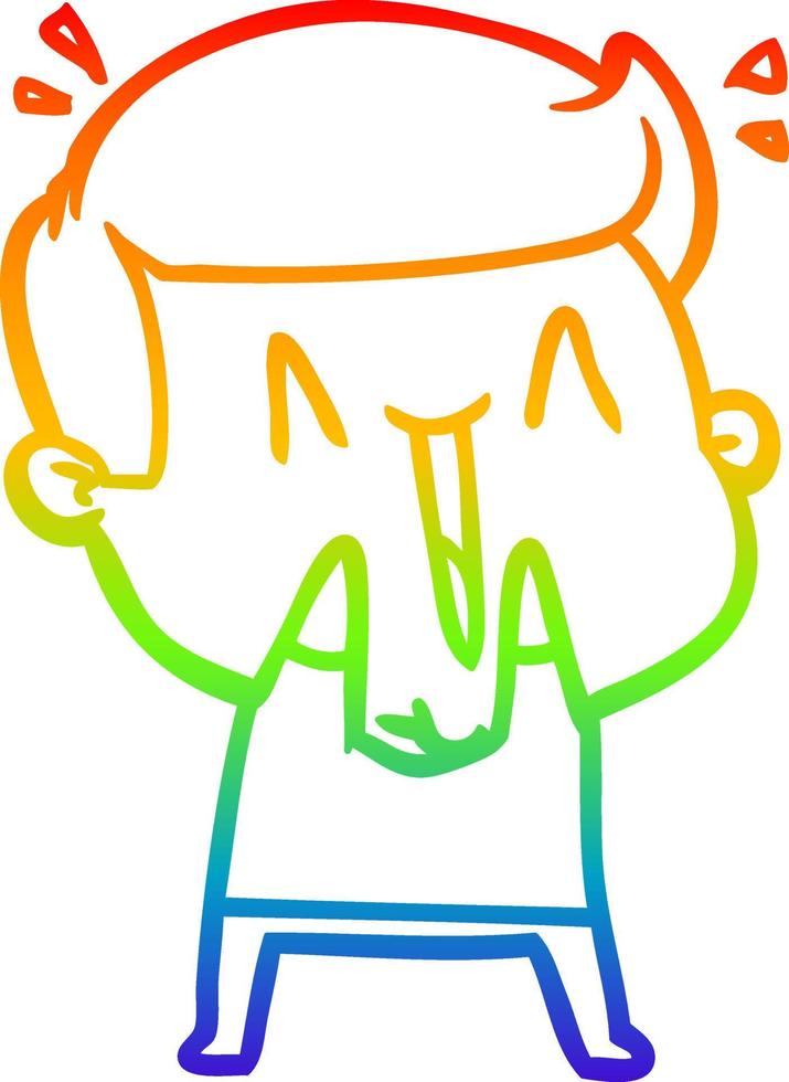 arco iris gradiente línea dibujo dibujos animados emocionado hombre vector