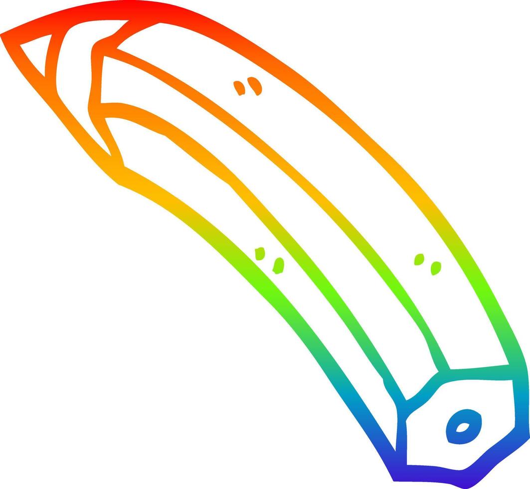 lápiz de color de dibujos animados de dibujo de línea de degradado de arco iris vector
