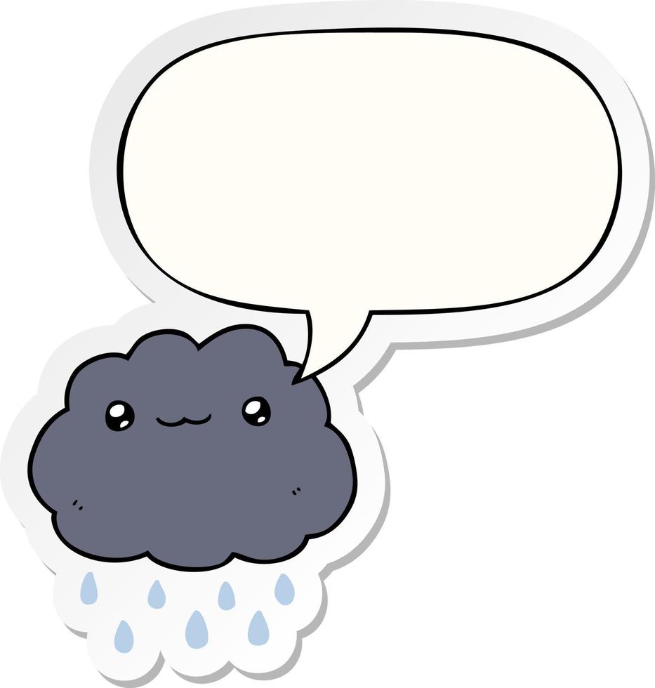 cartoon cloud and speech bubble sticker vector