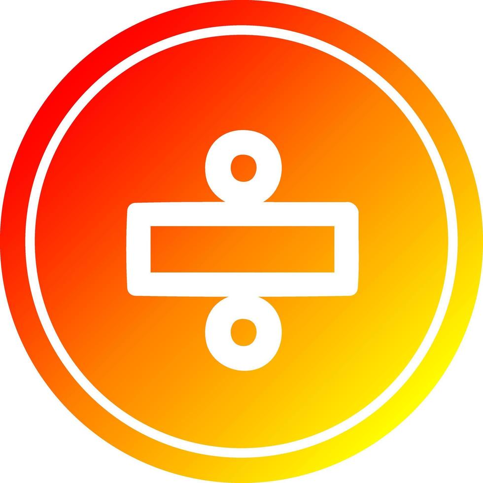 division sign circular in hot gradient spectrum vector