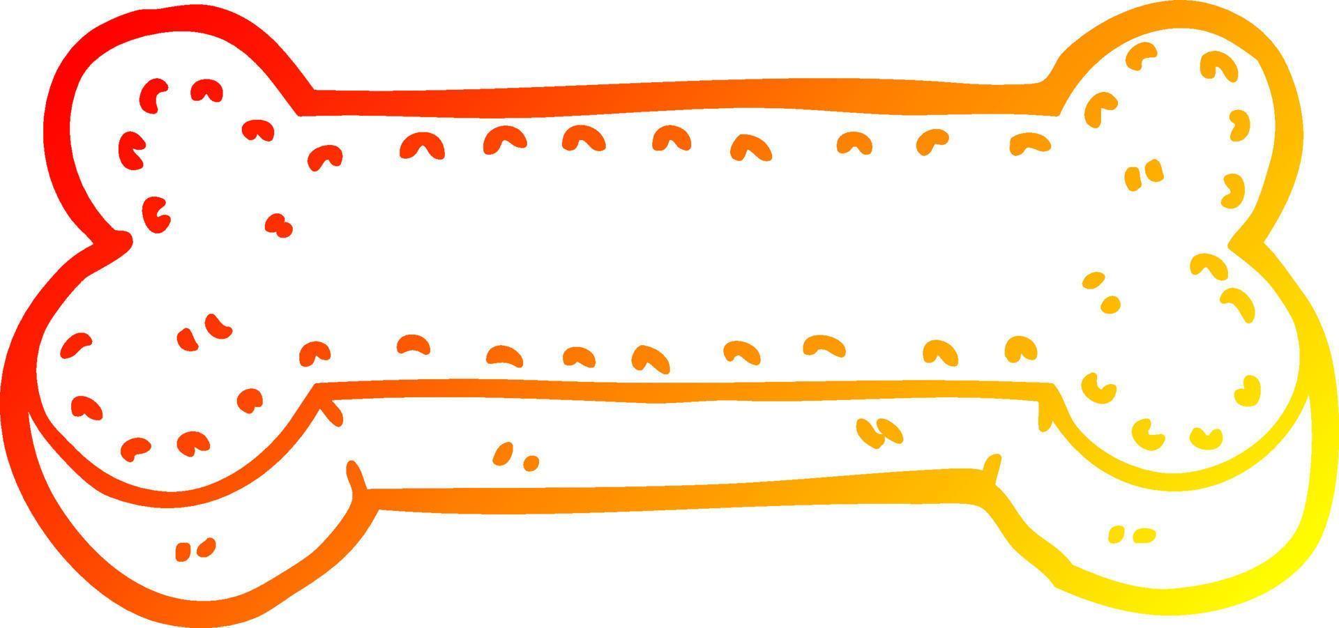 warm gradient line drawing cartoon dog biscuit vector