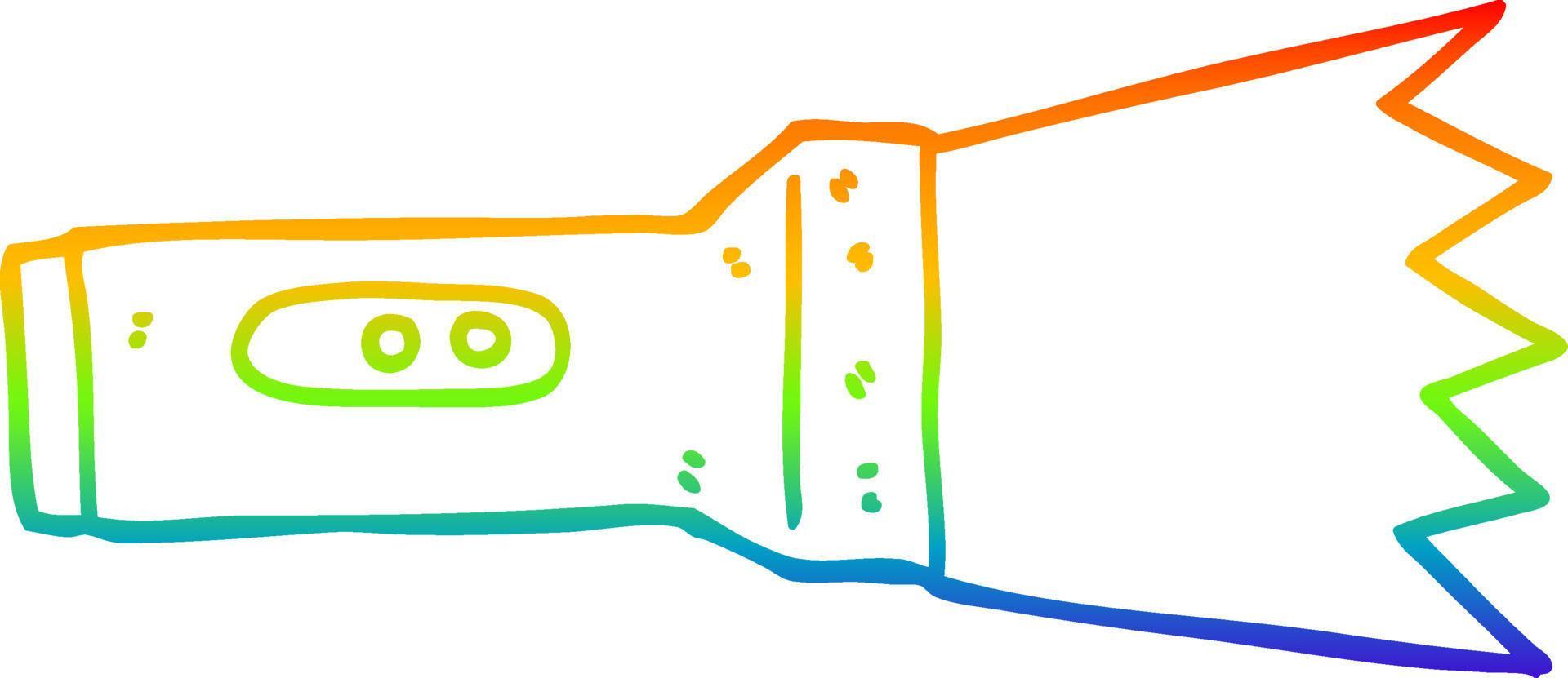 rainbow gradient line drawing cartoon torch 10023678 Vector Art at Vecteezy
