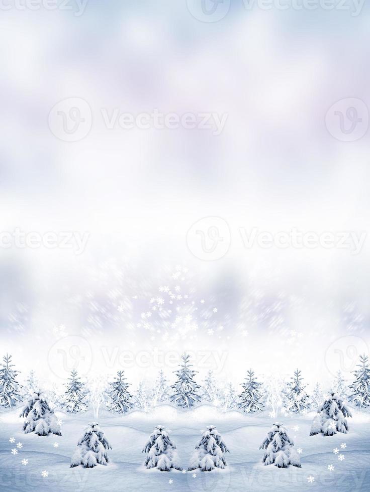 Christmas card. winter Landscape photo