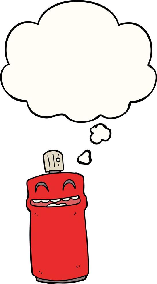 cartoon spray can and thought bubble vector