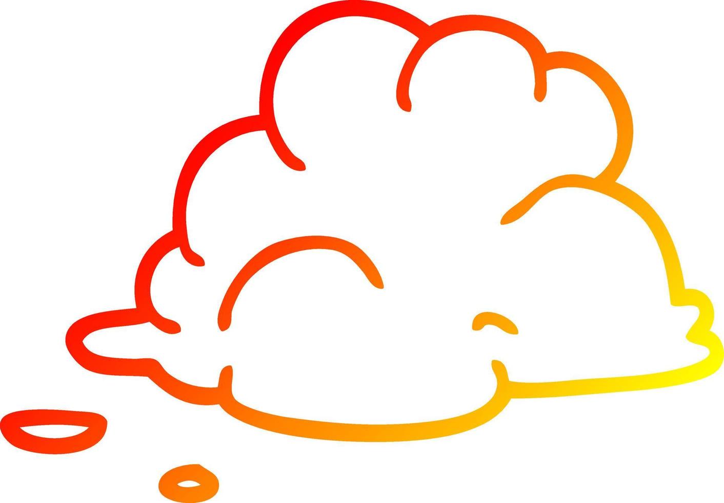 warm gradient line drawing cartoon storm cloud vector