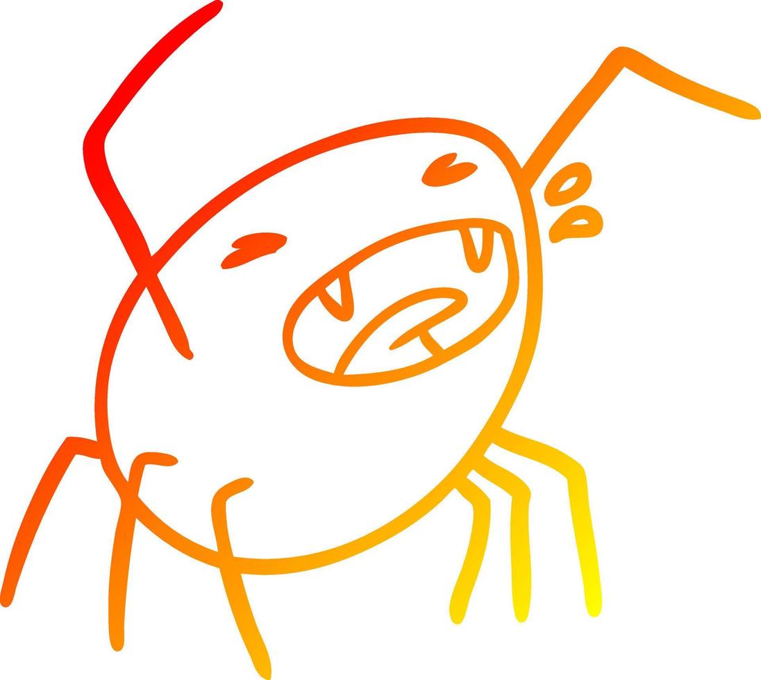 warm gradient line drawing halloween spider vector