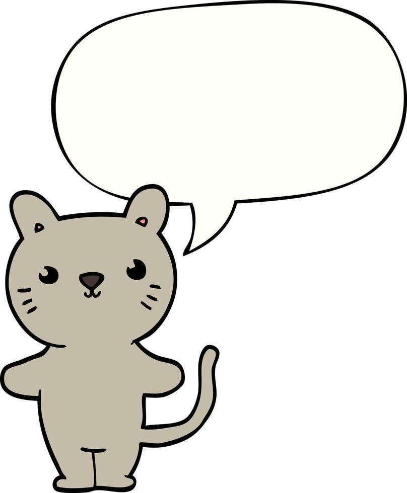 cartoon cat and speech bubble vector