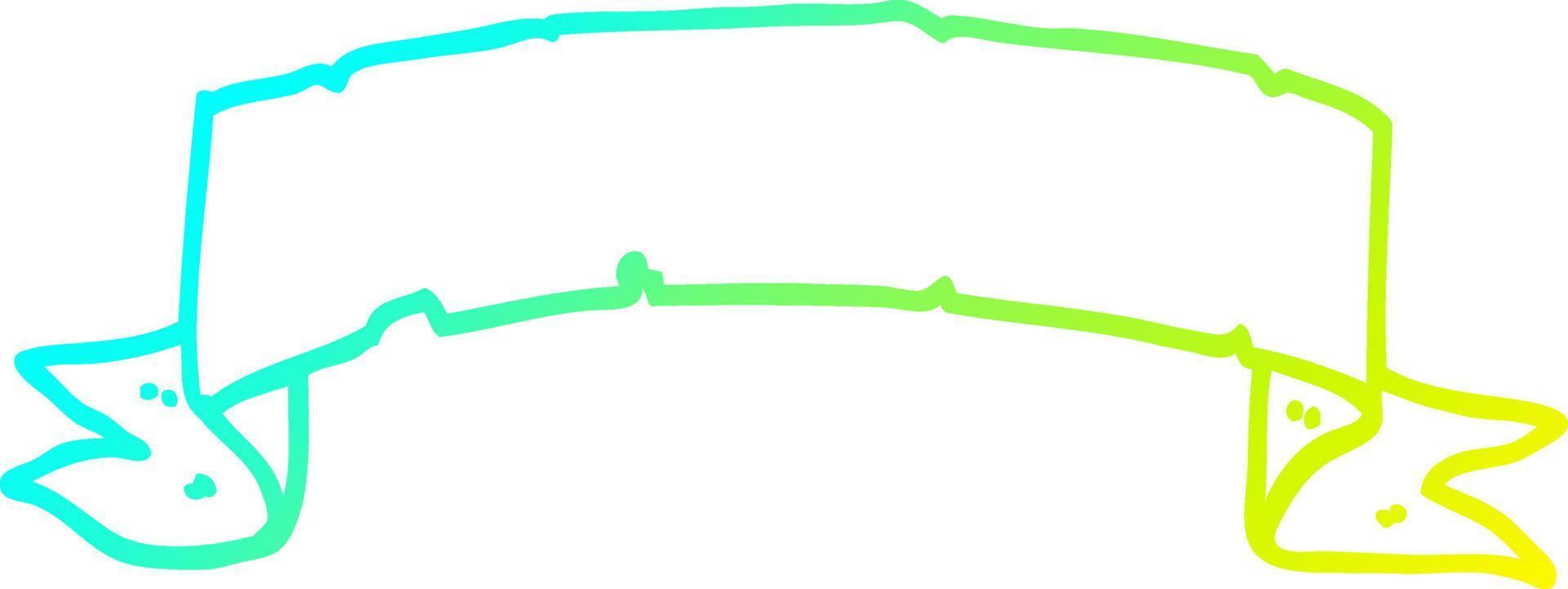 cold gradient line drawing cartoon scroll banner vector