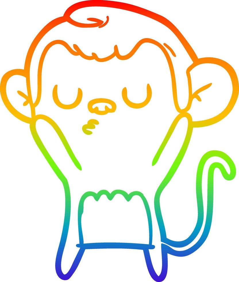 mono de dibujos animados de dibujo de línea de gradiente de arco iris vector