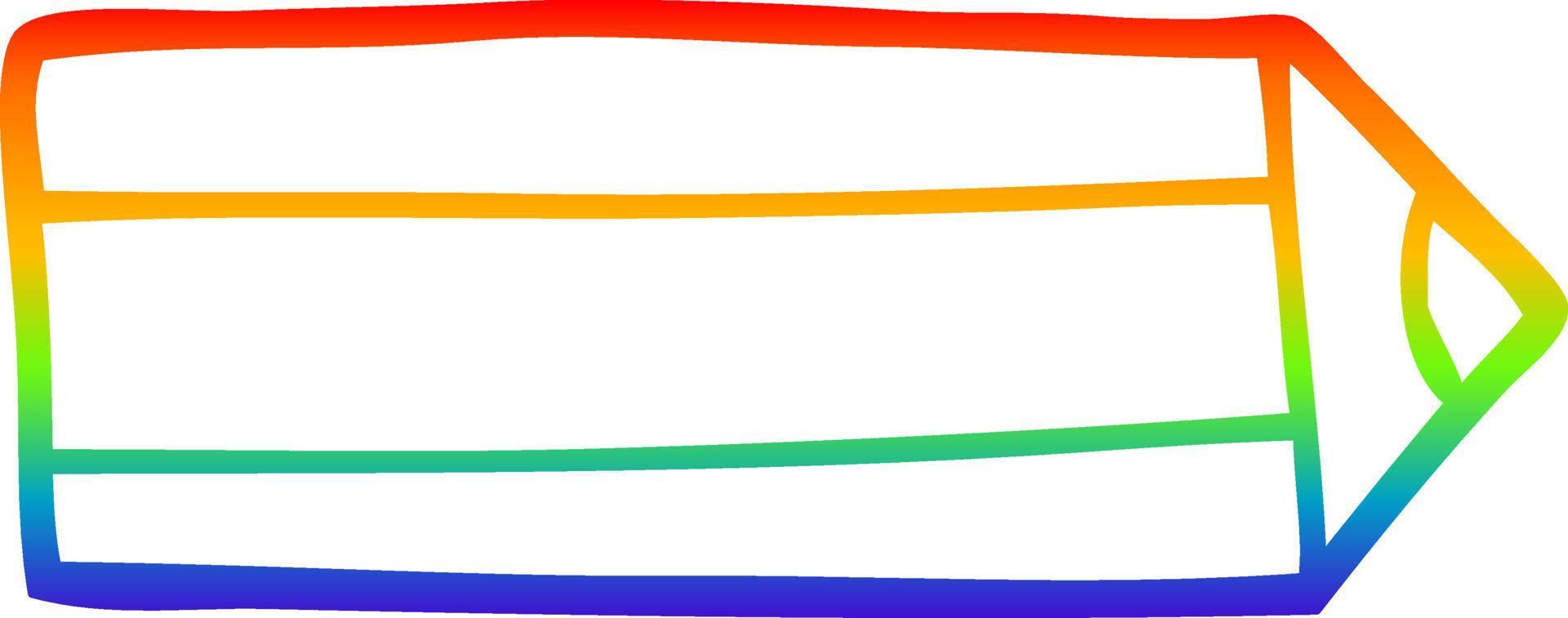 rainbow gradient line drawing cartoon colored pencil vector