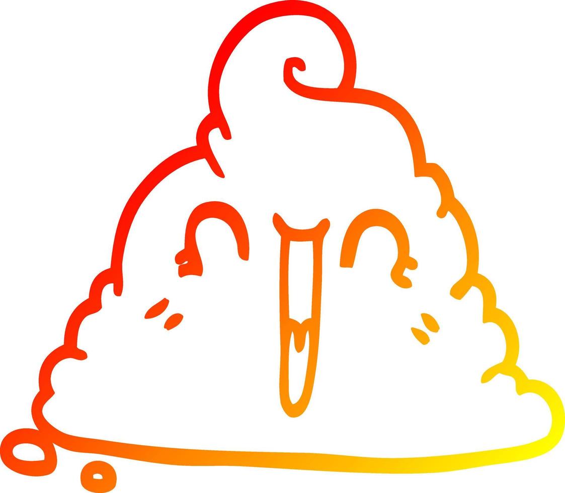 warm gradient line drawing cartoon poop vector
