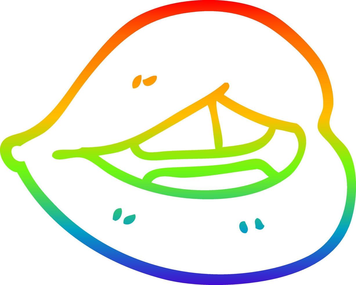 rainbow gradient line drawing cartoon pink lips vector