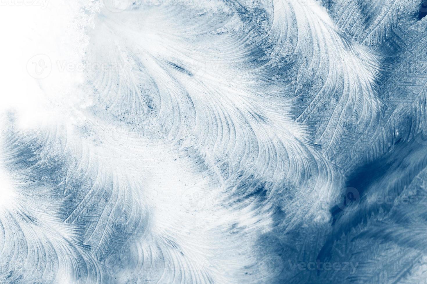 Abstract ice frost natural background with hoarfrost crystals. photo