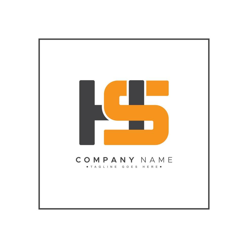 Initial Letter HS Logo - Minimal Business Logo for Alphabet H and S vector