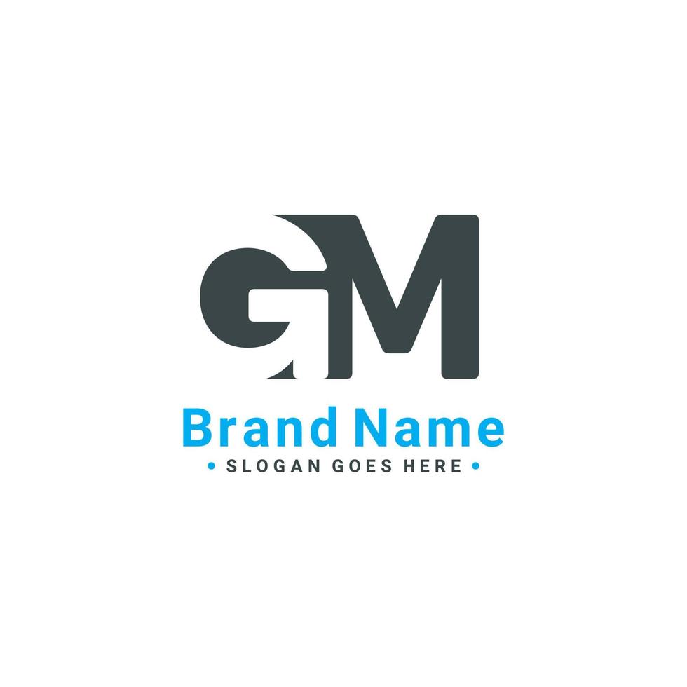 logotipo de la letra inicial gm - logotipo de empresa mínimo para el alfabeto g y m vector