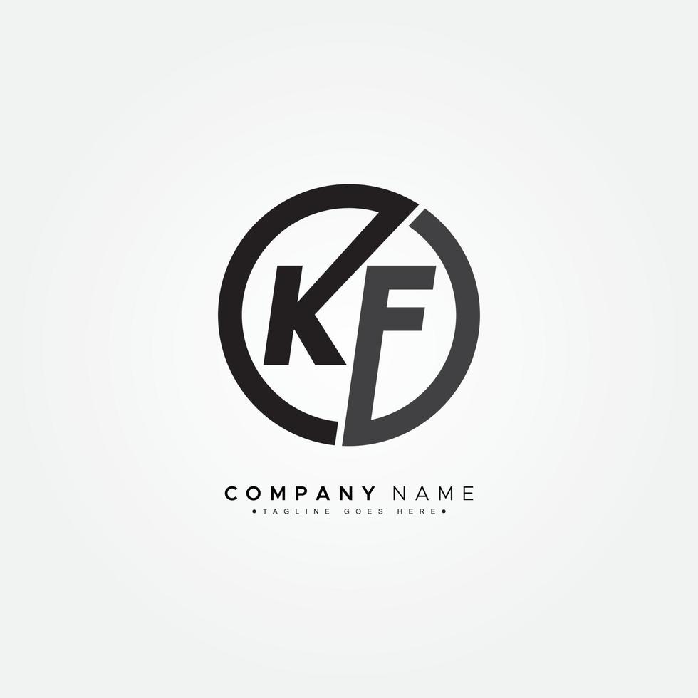 logotipo de la letra inicial kf - logotipo de empresa mínimo para el alfabeto k y f vector