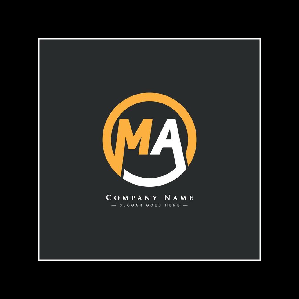 Initial Letter MA Logo, Minimal Alphabet Logo vector