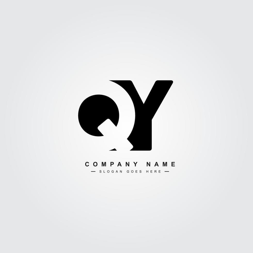 Initial Letter QY Logo - Simple Business Logo for Alphabet Q and Y vector