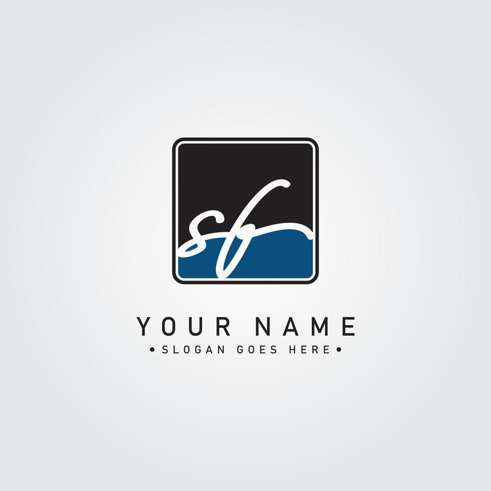 Initial Letter SF Logo - Handwritten Signature Logo vector