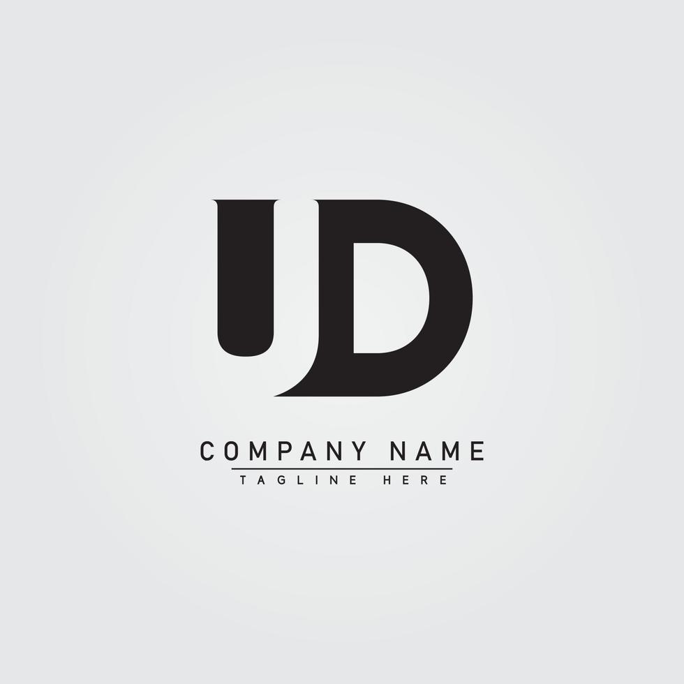 Initial Letter UD Logo - Minimal Business Logo for Alphabet U and D vector