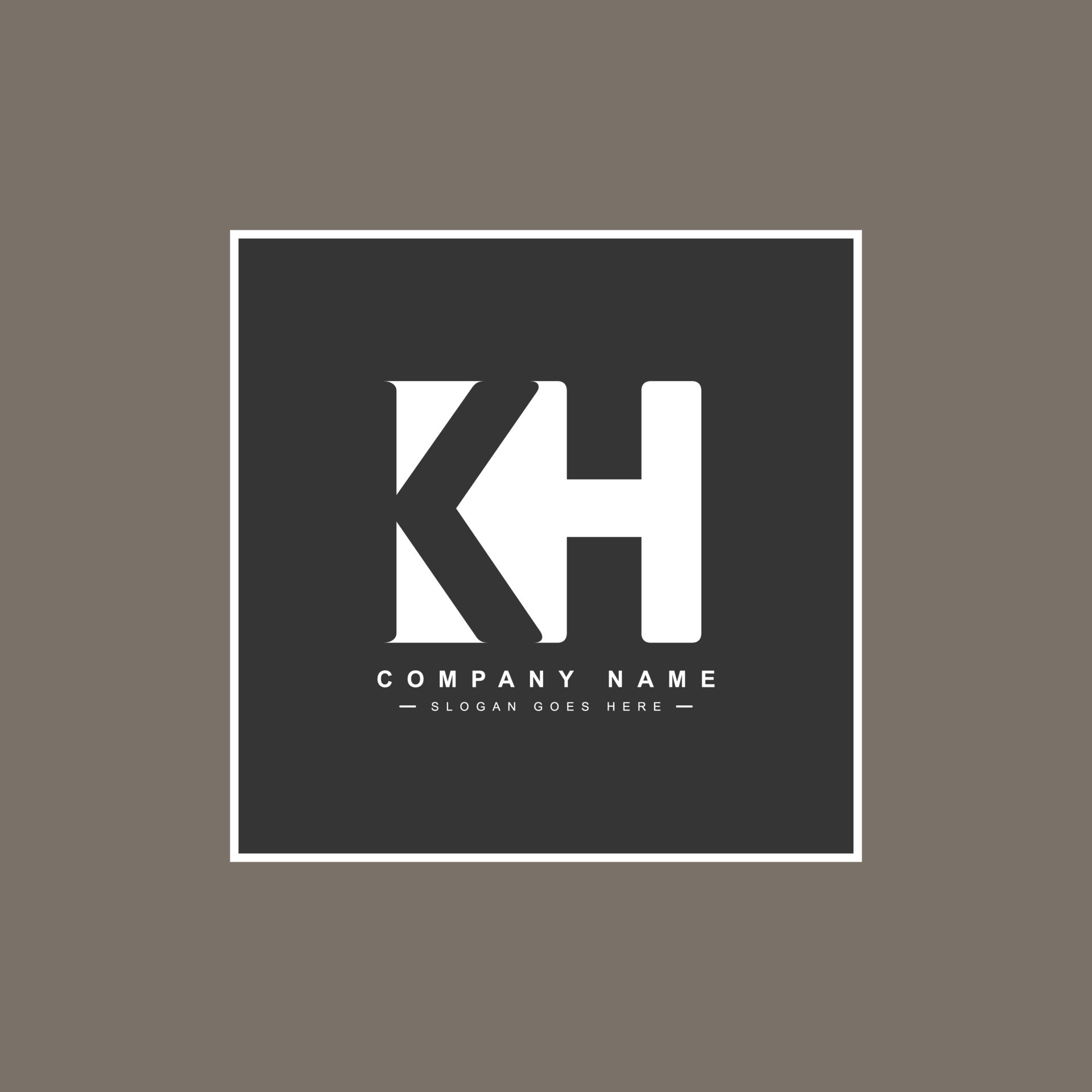 Initial Letter KH Logo - Simple Business Logo 10026909 Vector Art at ...