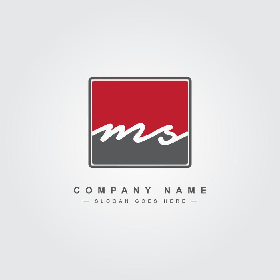 Initial Letter MS Logo - Handwritten Signature Logo vector