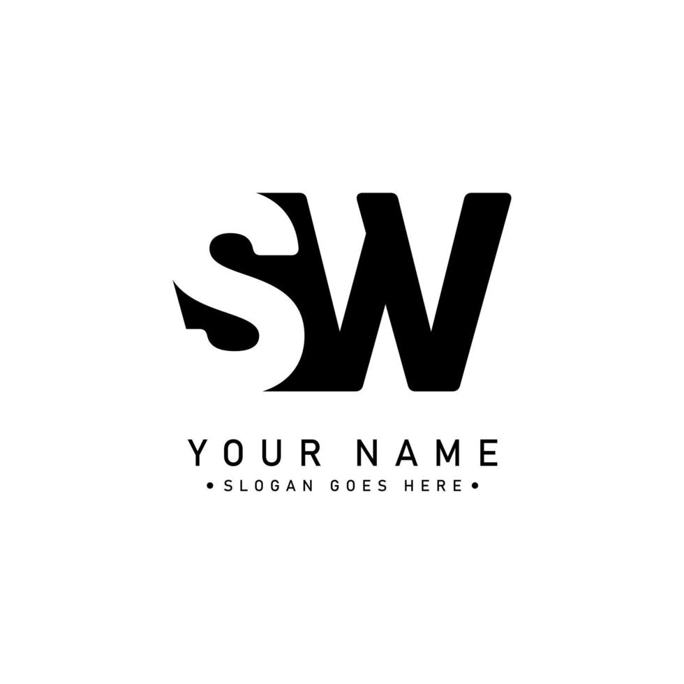 logotipo de letra inicial sw - logotipo de empresa simple vector