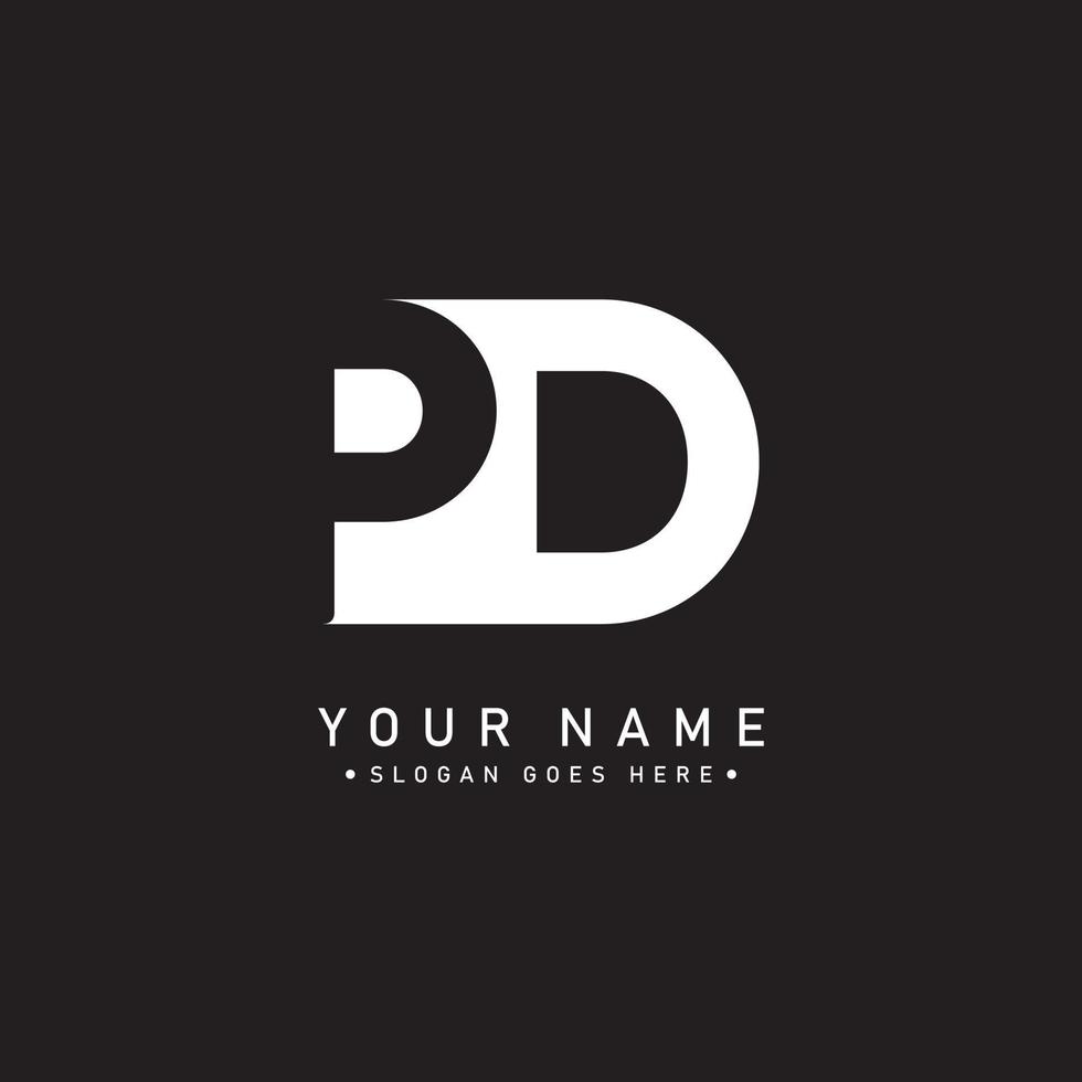 Initial Letter PD Logo - Minimal Business Logo for Alphabet P and D vector