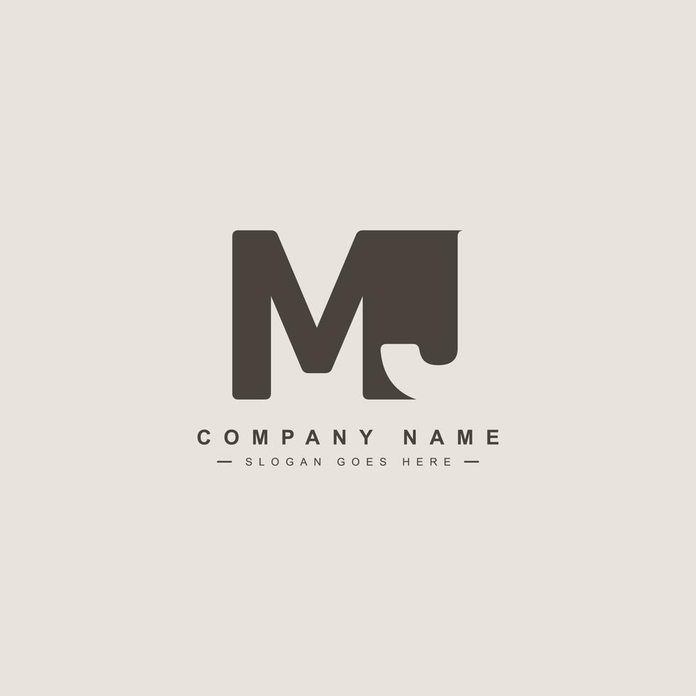 Initial Letter MJ Logo - Simple Business Logo for Alphabet M and J vector