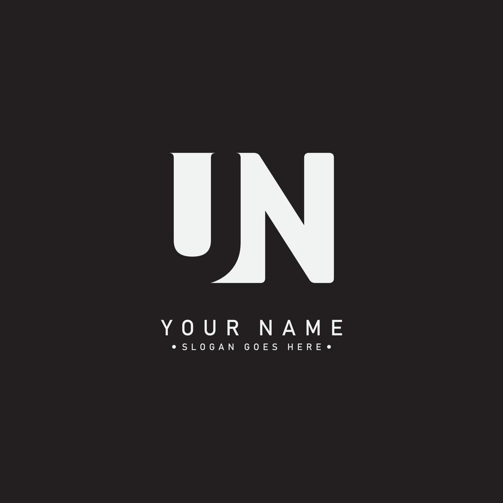 Initial Letter UN Logo - Minimal Business Logo vector