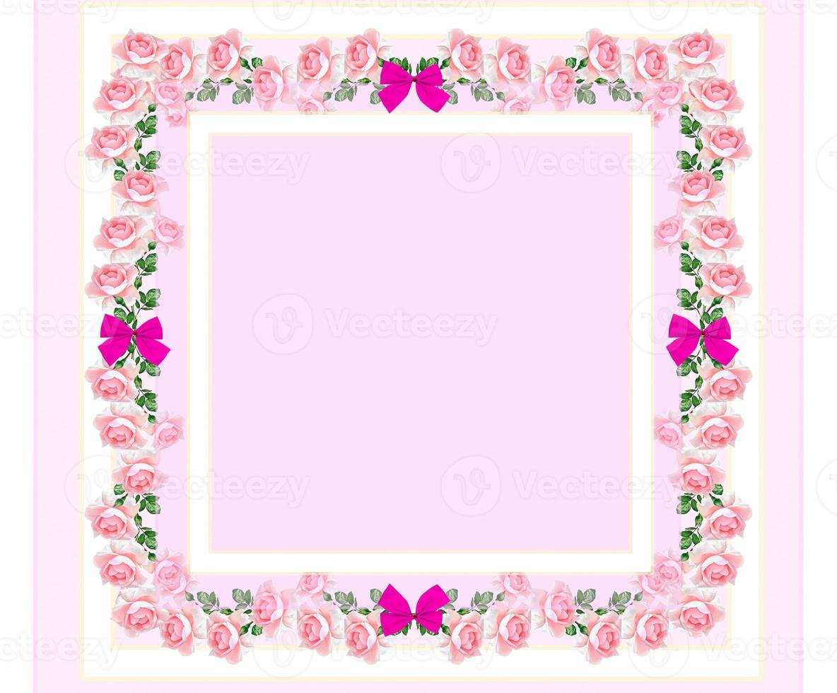 Frame of rose flower buds. Floral background. photo