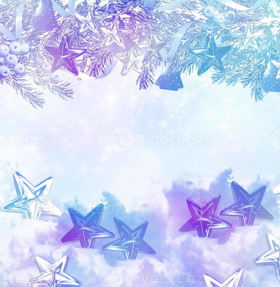 Winter background with Christmas toys photo