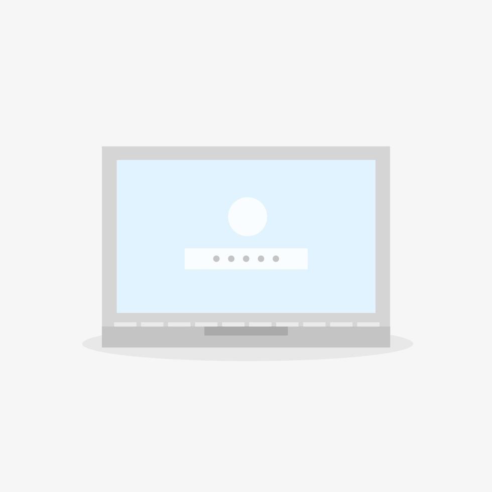 flat illustration gray laptop isolated on white background vector