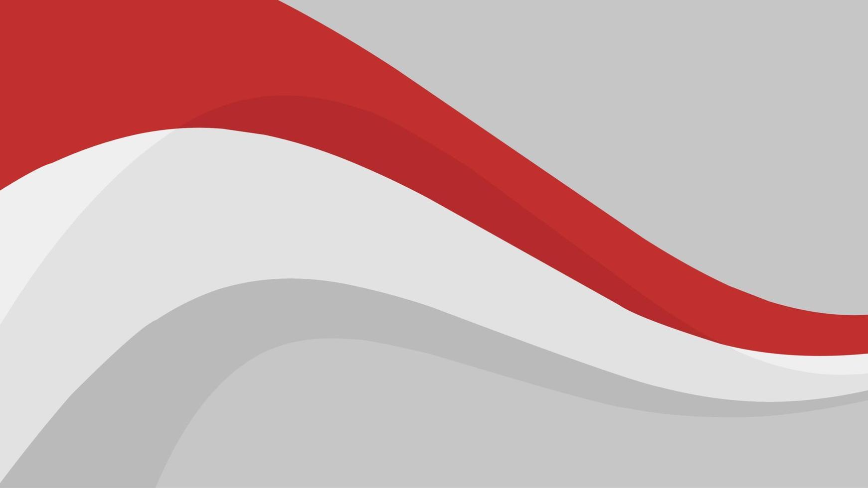 wavy indonesian flag background with flat design for indonesia special day celebration vector