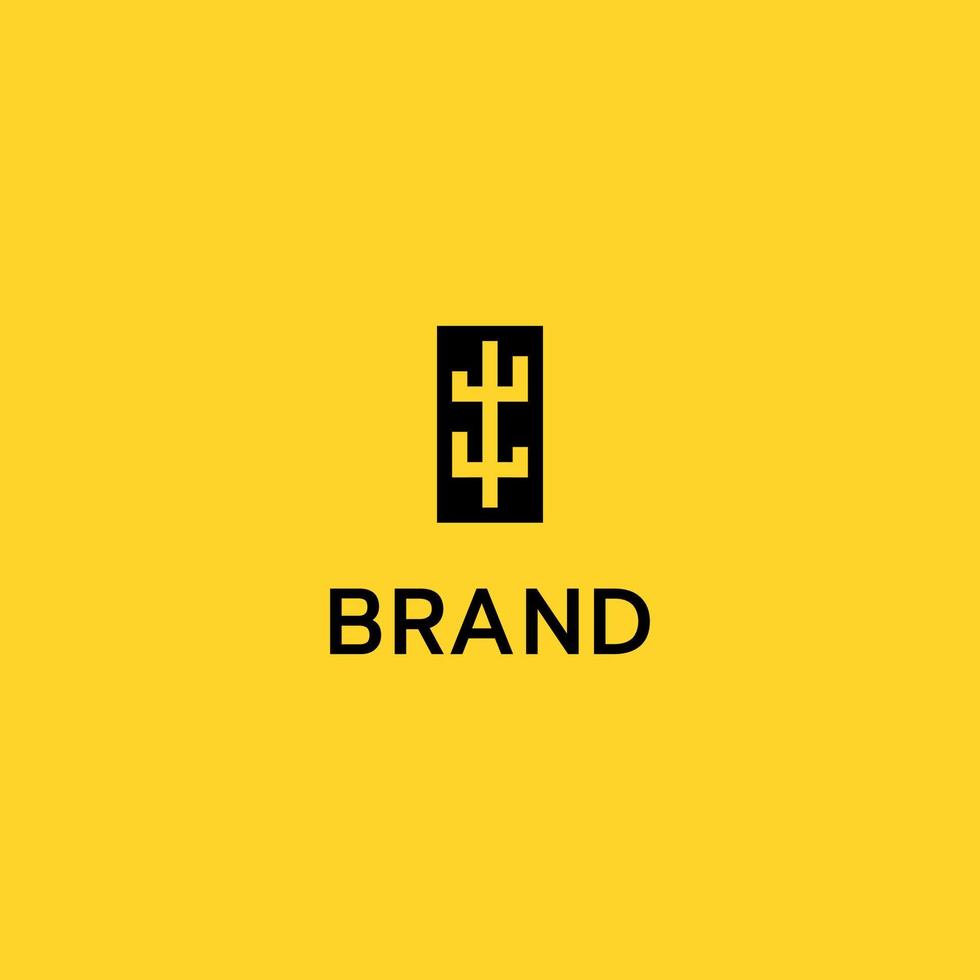 simple cactus logo vector