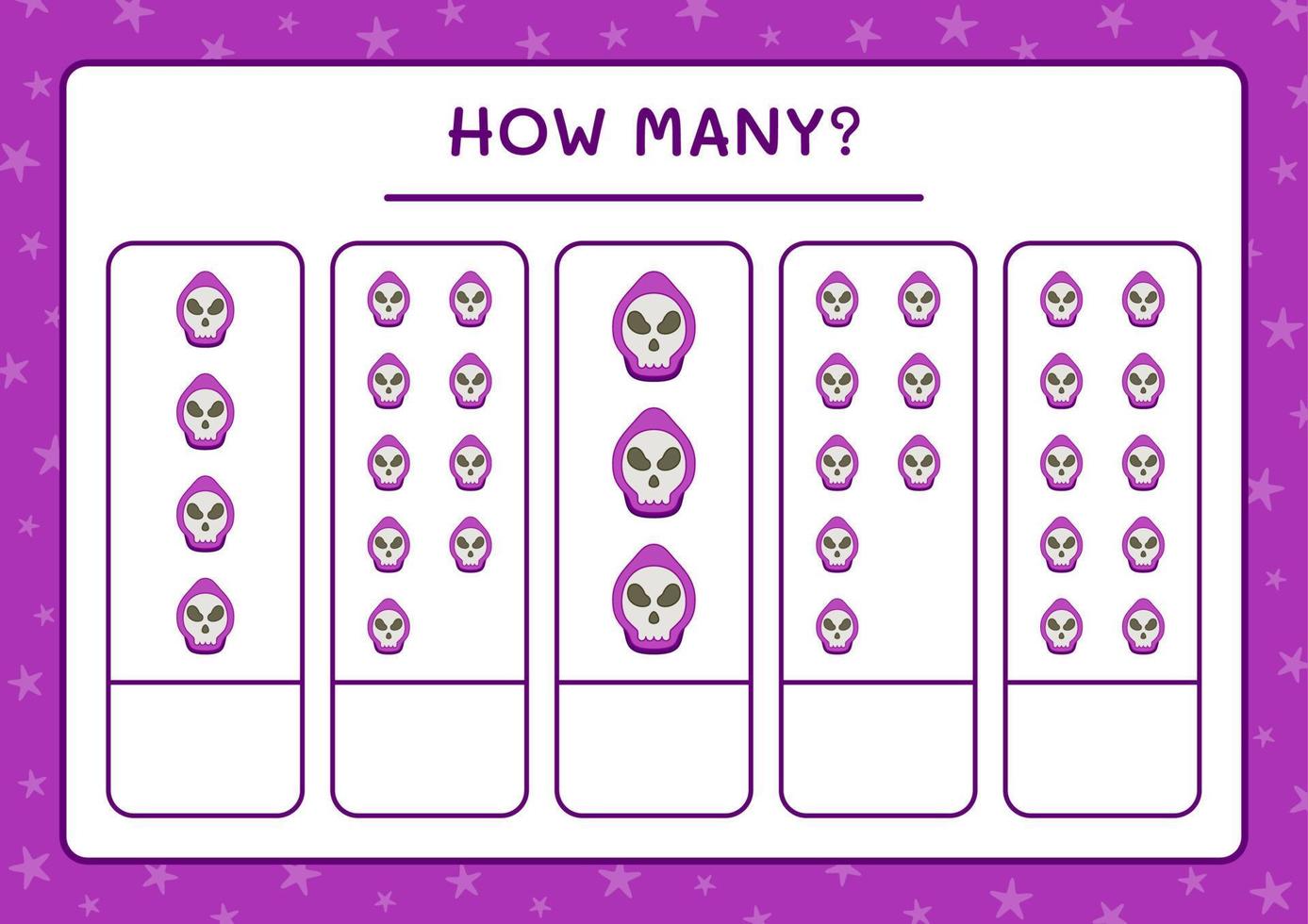 How many Ghost, game for children. Vector illustration, printable worksheet