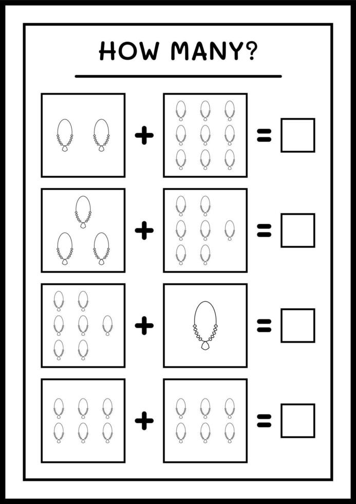 cuantos colgantes, juego para niños. ilustración vectorial, hoja de cálculo imprimible vector