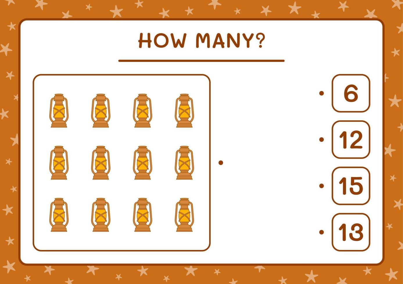 How many christmas lantern, game for children. Vector illustration, printable worksheet
