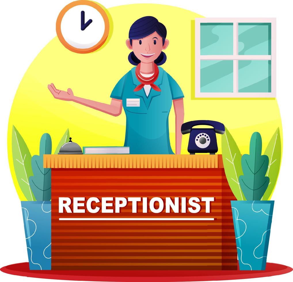 corporate female receptionist vector