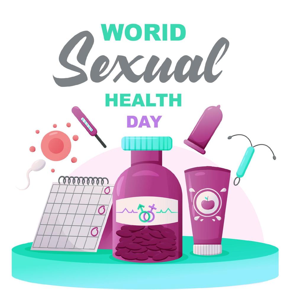 día mundial de la salud sexual, anticonceptivos vector