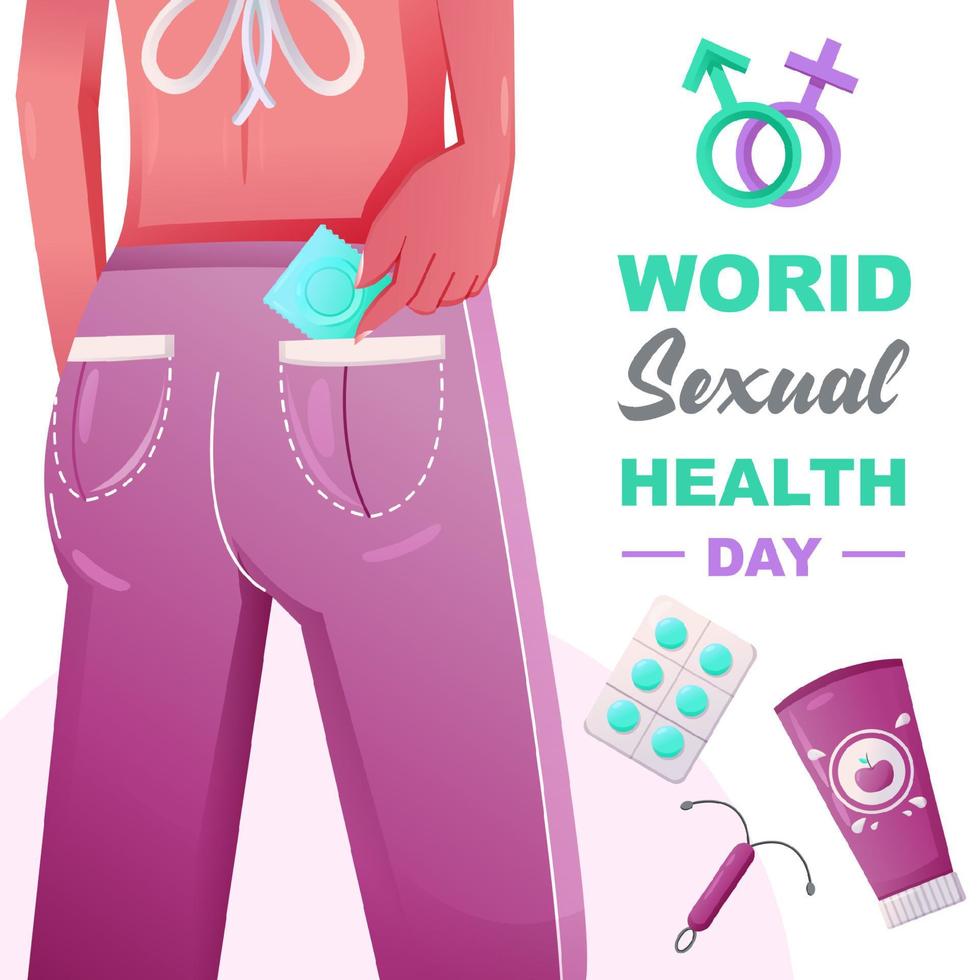 World Sexual Health Day, prepare condoms while on vacation vector