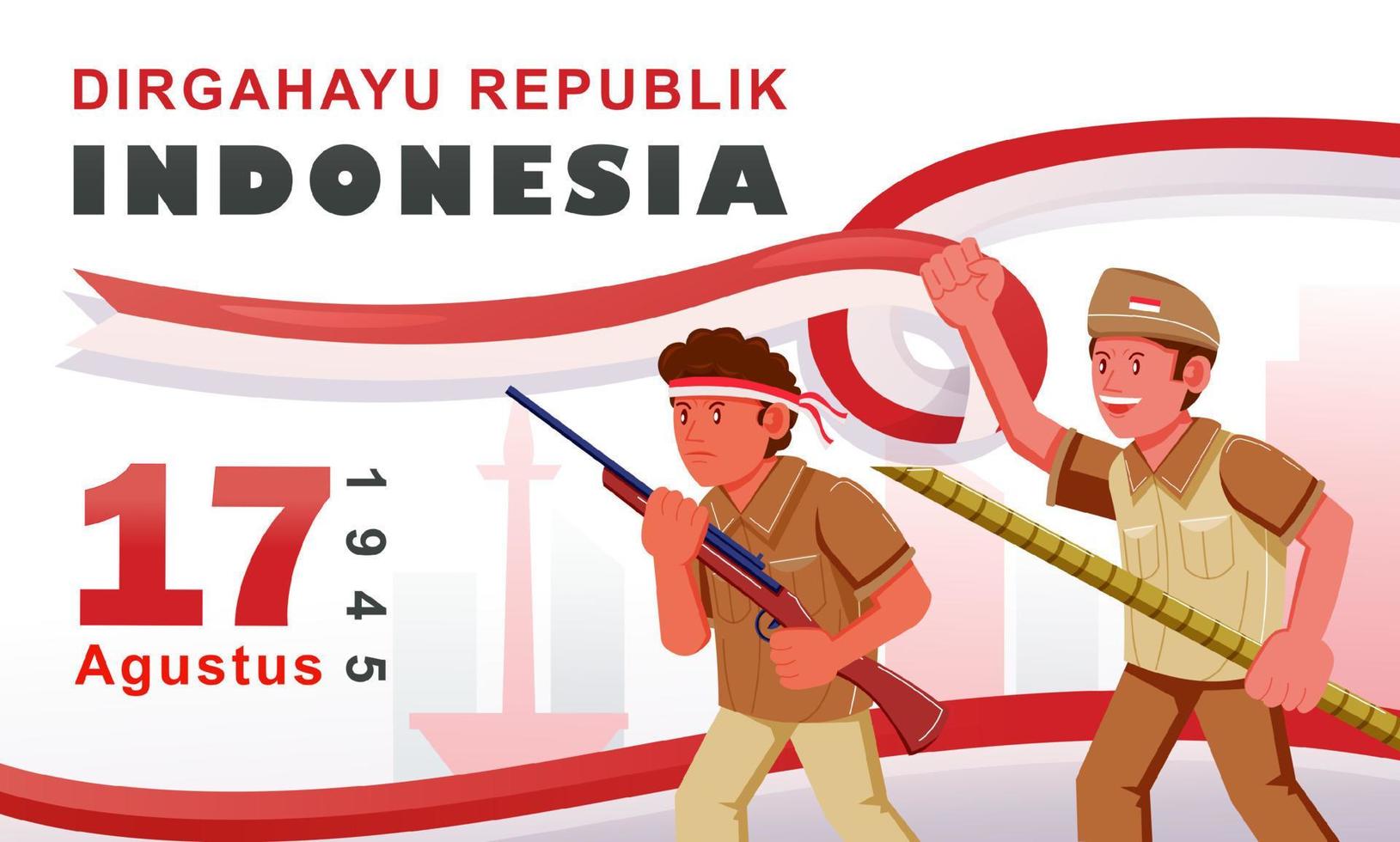 Indonesian independence day banner, perfect for design assets vector