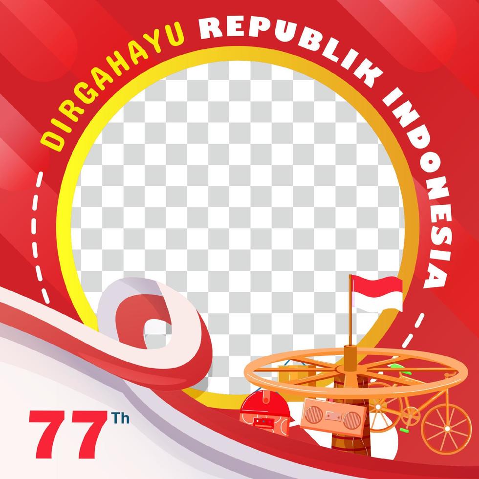 Indonesian Independence Day twibbon with areca climbing competition, suitable for social media posts vector