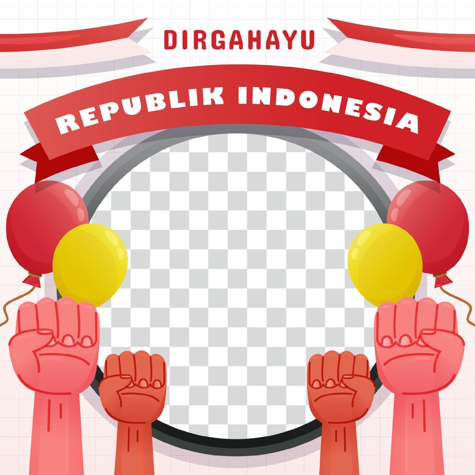 Indonesian Independence Day twibbon with an uplifting punch, perfect for social media posts, vector