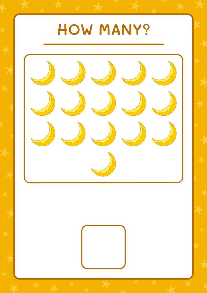 How many Moon, game for children. Vector illustration, printable worksheet